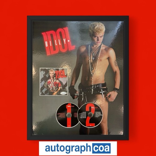 Billy Idol Signed Debut Dual CD Insert Framed 16x20 - ACOA