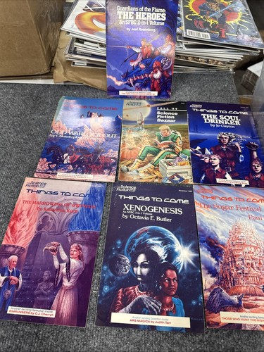Set of 7 THINGS To COME" (1989) Science Fiction Book Club Pamphlet Members Only