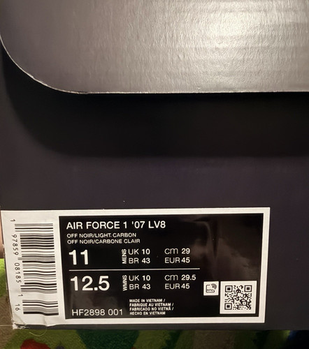 Nike Air Force 1 '07 LV8 HF2898-001 Off Noir Light Carbon Snakeskin Pack Men
