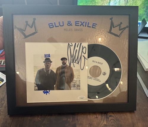 BLU & EXILE Signed "Miles Davis" 7" Vinyl Framed 14x11 - JSA