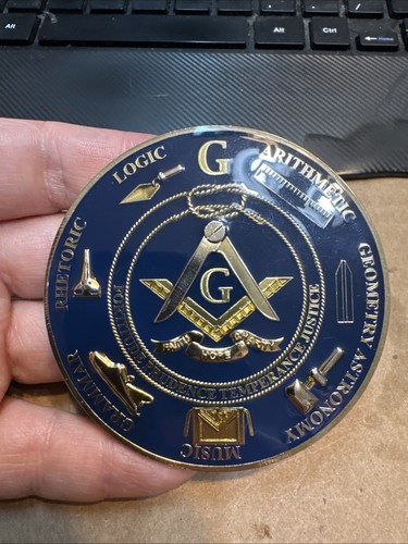 Freemasonry Blue Lodge Masonic Love For Arts Auto Emblem Golden Finish 011