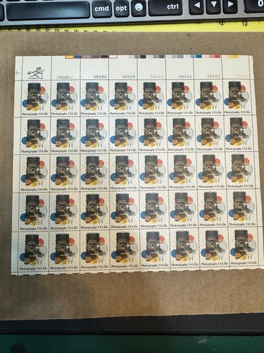 US 1984 SCOTT #1758 PHOTOGRAPHY, FULL SHEET OF 40 STAMPS, 15 CENT - MNH OG XF