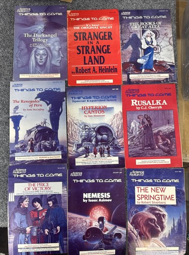 Set of 9 THINGS To COME" (1990) Science Fiction Book Club Pamphlet Members Only