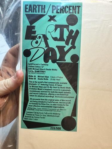 Michael Stipe Earth Day 12" RARE - No. 228 of 500 - NEVER PLAYED