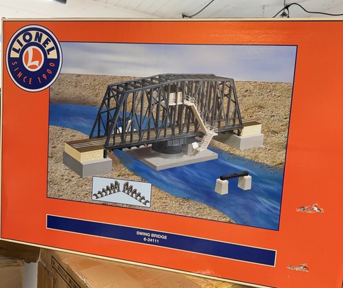 LIONEL OPERATING SWING BRIDGE ACCESSORY 6-24111- O GAUGE TRAIN TRACK New in box