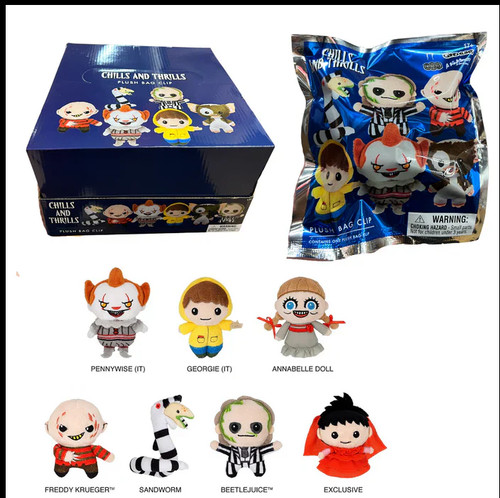 Monogram Warner Bross Horror Plush Bag Clip Series 5 CASE - SEALED 24 BAGS!