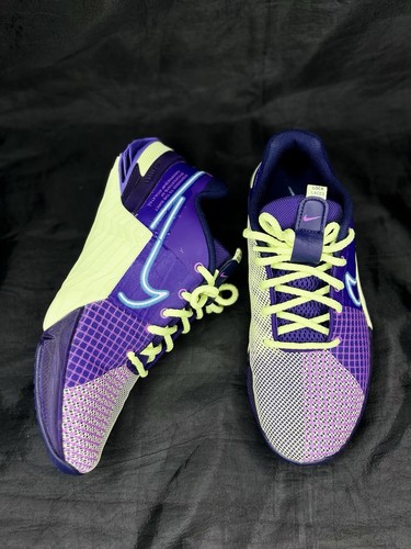 Nike Metcon 8 Men's Purple Yellow Mesh Athletic Sneakers Lace Up