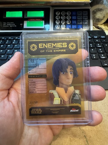2023 Topps Star Wars Finest Ezra Bridger Enemies Of The Empire Gold /50