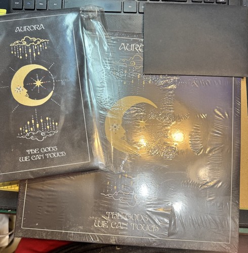 Aurora The Gods We Can Touch Clear and Gold Splatter Vinyl Signed Book SEALED