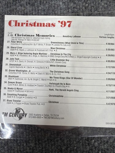 TM Century Christmas 97 Radio DJ Christmas Music CD promo - NO SCRATCHES RARE