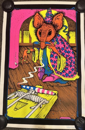 SORCERER #192 VINTAGE 1972 ORIGINAL VELVET BLACKLIGHT POSTER PETAGNO 23x35