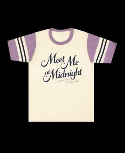 Taylor Swift Meet Me At Midnight Lavender Haze Ringer Baseball Shirt LARGE - NEW