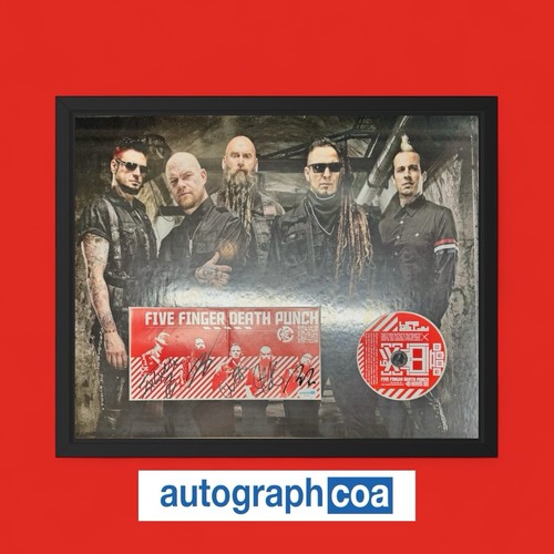 Five Finger Death Punch Signed CD Insert "After Life" Framed  20x16 - ACOA