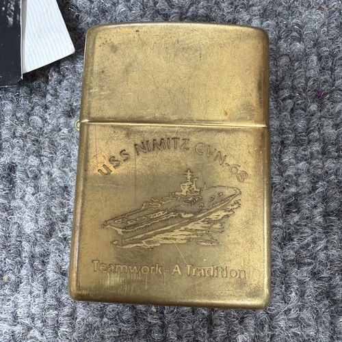 ZIPPO USS NIMITZ CVN-68 2001 BRASS LIGHTER Military Lighter