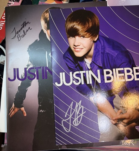 2 Justin Bieber Autographed Signed Tour Book Programs Epperson COA Full Name!!