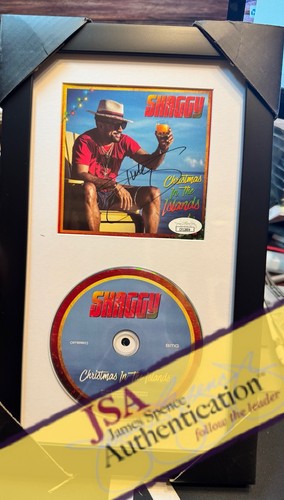Shaggy Signed CD Insert "Christmas In The Islands" Framed 6.5x12 - JSA 